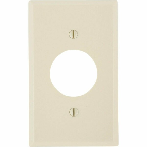 Leviton 1-Gang Smooth Plastic Single Outlet Wall Plate, Ivory 001-86004